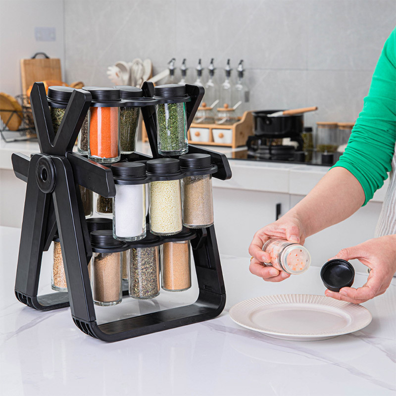 Rotating 18 Jars Plastic Luxury Spice Food Container